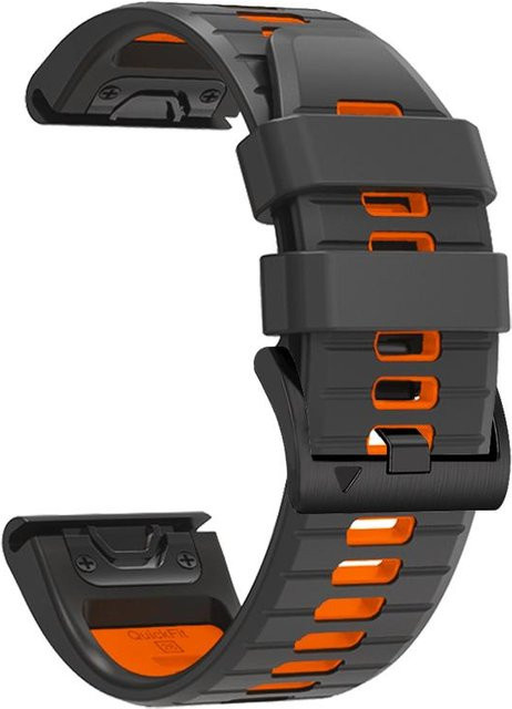Uhrenarmband Silikon, dunkelgrau/orange, Unisex - Bild 1
