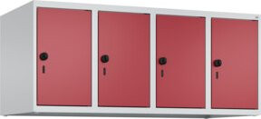 C+P Aufsatzschrank 7035/3003 mit 4 Abteilen und Sicherheits-Drehriegel, B/T/H: 120 x 50 x 50 cm, Lichtgrau/Rubinrot - Bild 1