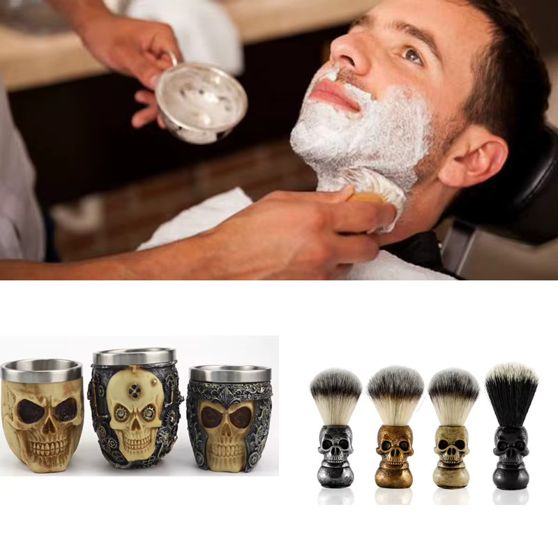 Barber 2in1 Bartreinigung Set mit Seifenschale und Rasierpinsel - Bild 2