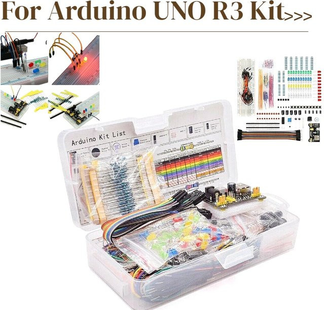 Arduino UNO R3 DIY Projekt Starter Kit mit Elektronik-Komponentenset, 830 Verbindungspunkte Steckbrett und Box, Multicolor - Bild 1