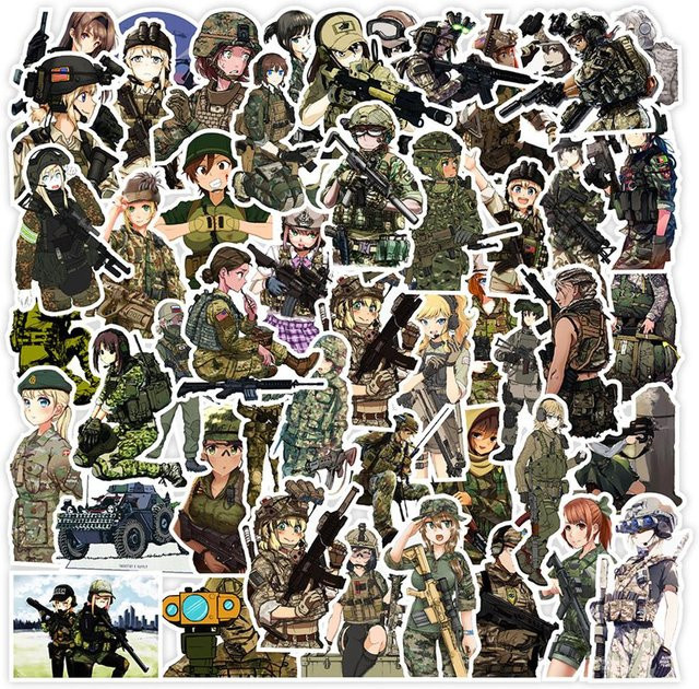 Binchi Outdoor Product Anime Camouflage Aufkleber für Mädchen in Multicolour für Laptop, Motorrad, Skateboard und Telefon - Bild 1
