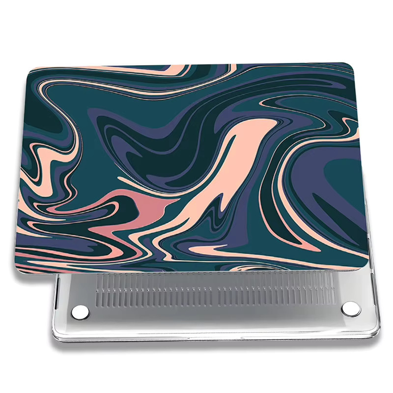 Stoßfeste Apple MacBook Laptop-Hülle mit Marmor-Swirl-Print in Multicolour für MacBook Air 13.3 A1932/A2179/A2337 und MacBook Pro 13.3 A1706/A1708 - Bild 2
