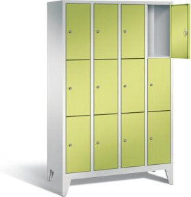C+P Garderobenschrank Classic in Viridingrün mit lichtgrauem Korpus, H 185,0 cm x B 119,0 cm x T 50,0 cm - Bild 1