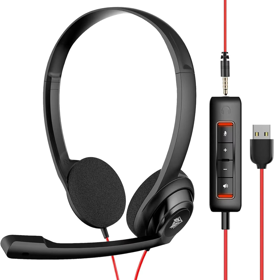 NUBWO HW02 On-Ear Gaming Headset mit Mikrofon in Schwarz mit USB- und 3,5 mm Anschluss - Bild 3