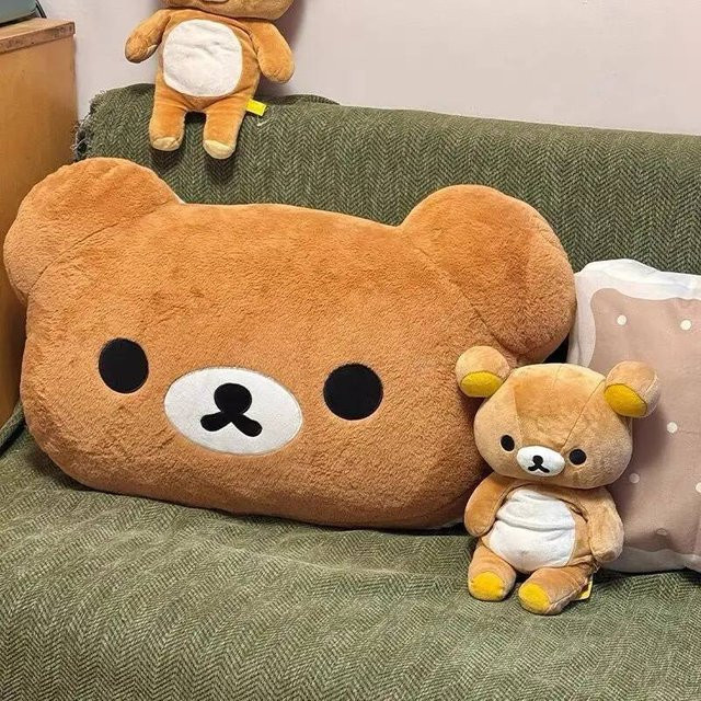 Rilakkuma Plüschtier Kopfstützkissen von Yiran Health & Beauty, braun, 40 cm - Bild 1