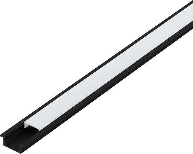 Eglo LED-Einbauprofil aus Aluminium in Schwarz mit weißem Diffuser, Länge: 1000 mm - Bild 1
