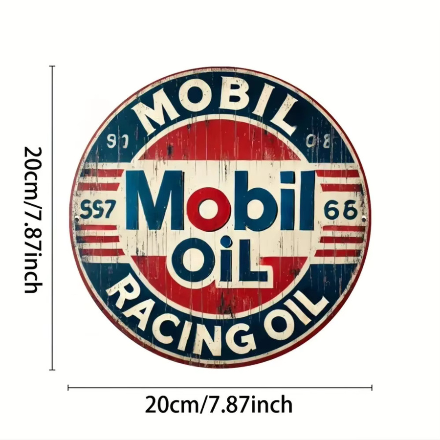 Mobil Racing Vintage Sign Set im Distressed-Look für deine Garage und Wandgestaltung - Bild 5