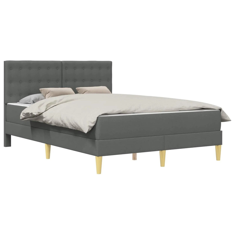 vidaXL Bettgestell mit Matratze in Grau mit Stoffbezug B/T/H: 120 x 200 x 124 cm - Bild 2
