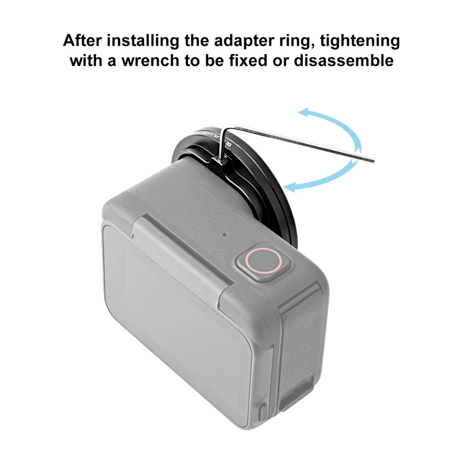 PULUZ UV-Objektivfilter-Adapterring mit Objektivabdeckung für Insta360 Ace Pro und Insta360 Ace Pro 2, 52 mm, Schwarz - Bild 2