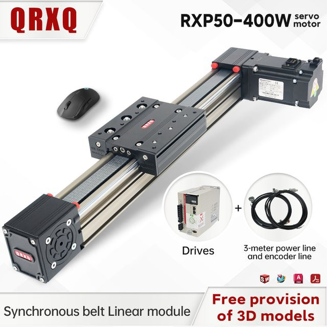 QRXQ RXP50 Linearmodul CNC-Linearriemenmodul mit schwerer Nutzlast und Servomotor, Länge: 100 mm bis 5500 mm - Bild 1