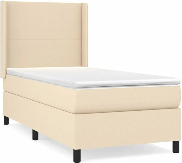 vidaXL Boxspringbett mit Matratze Hybrid-Design in Beige, B/T/H: 80 x 200 x 118 cm - Bild 1