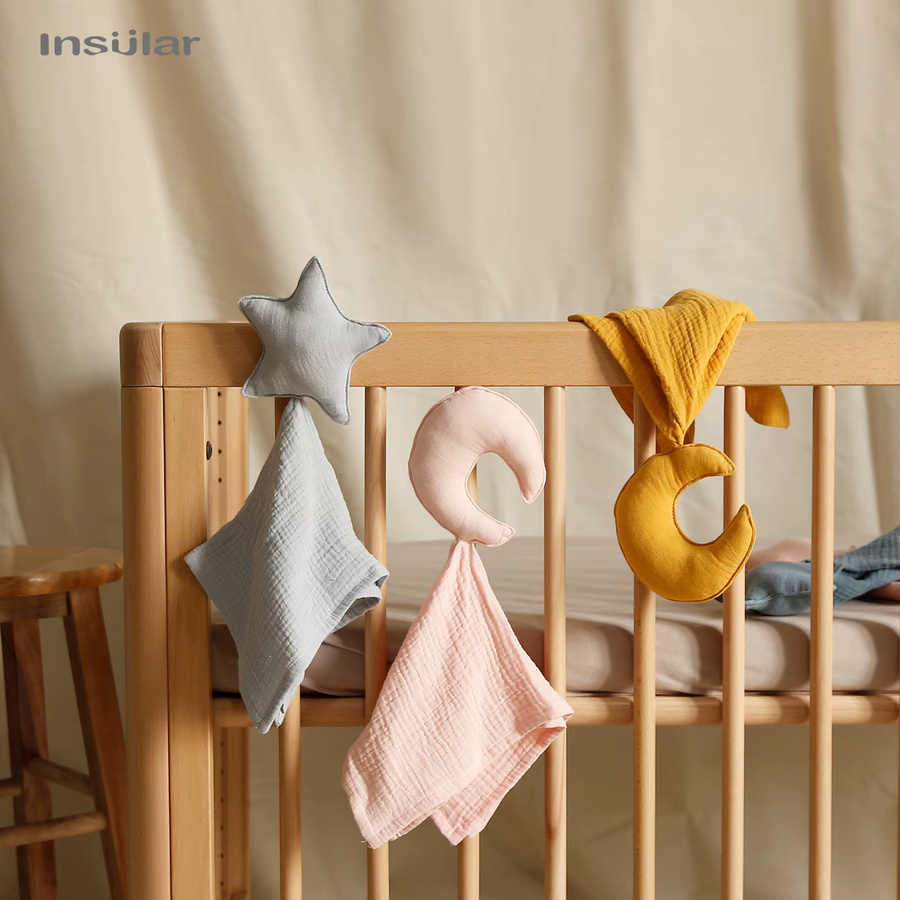 Insular Musselin-Gaze Baby-Beruhigungstuch als weiche Kuscheldecke und Sicherheitspuppe für Säuglinge in Meerestier-Design - Bild 2