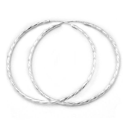 SIGO Creolen 925 Silber, Diamant, 50 mm, Unisex - Bild 1