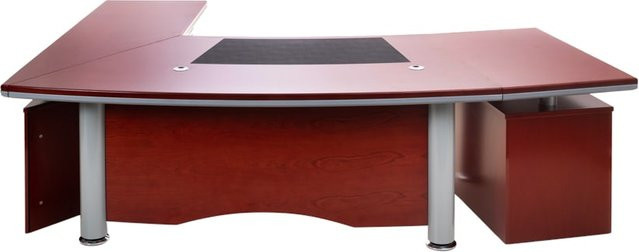 Jet-Line Chef Schreibtisch Berlin mit 2 Sideboards rechtsseitig in Kirschbaum Furnier, B/T/H: 260 x 180 x 76 cm - Bild 3