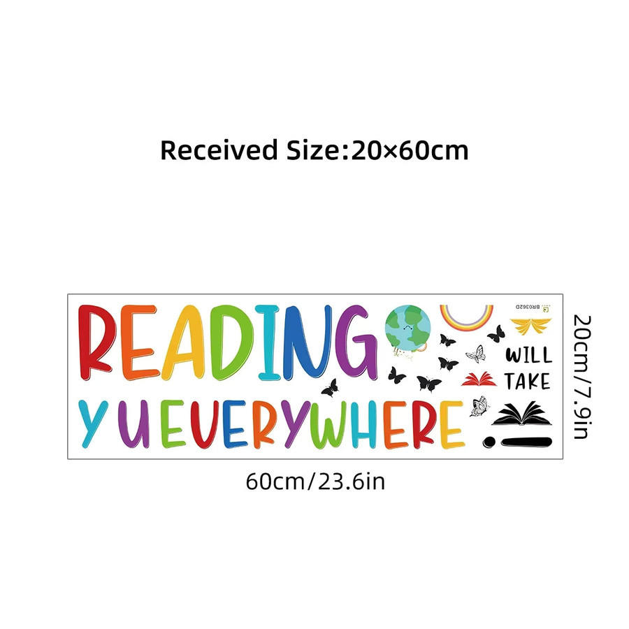 Bunter Wandaufkleber BRUP mit Lesen-Schriftzug für Kinderzimmer und Lernzimmer, Typografie-Wandtattoo in Mehrfarbig - Bild 2