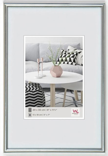 Walther Design Galeria Kunststoff Bilderrahmen Silber B: 28 cm, H: 35 cm - Bild 1