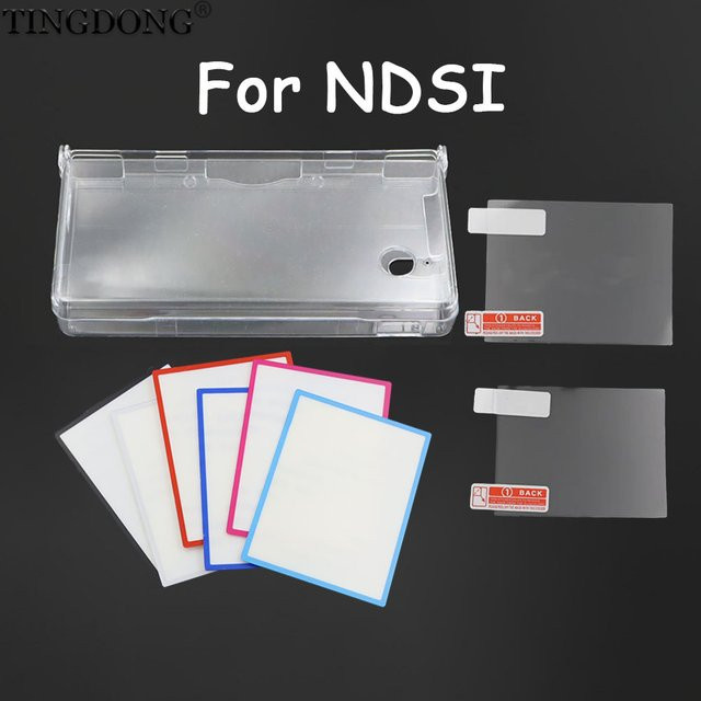 TingDong Zubehörset für NDSi in Transparent und Blau mit Kristall-Schutzhülle, Spiegelbildschirm-Abdeckung und HD-Displayschutzfolie - Bild 1