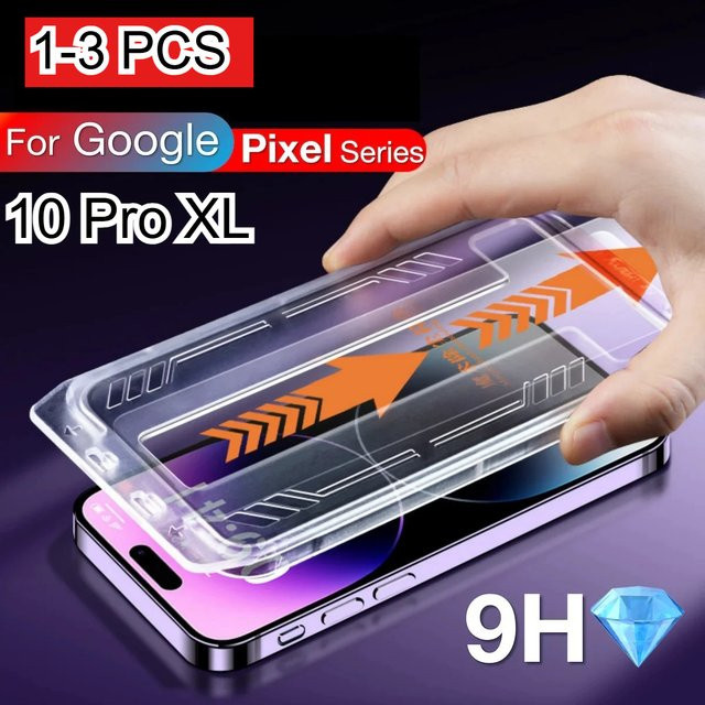 3D Gehärtetes Glas Schutzfolie für Google Pixel 10, 9 Pro XL, 8, 7 und 6a Pro mit One-Click Clean Quick Installation, Transparent, 9H HD - Bild 1