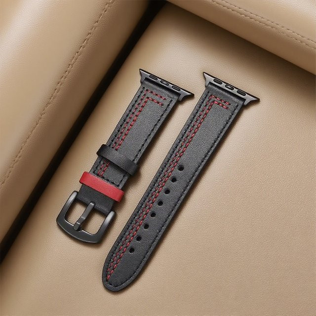 PEO Uhrenarmband Leder, Schwarz, Unisex - Bild 1