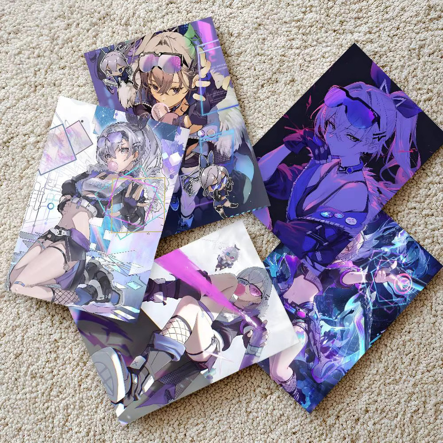 Silver Wolf Poster Bilibili Wandbild als selbstklebender wasserfester Aufkleber in Multicolor, Rechteckig - Bild 3