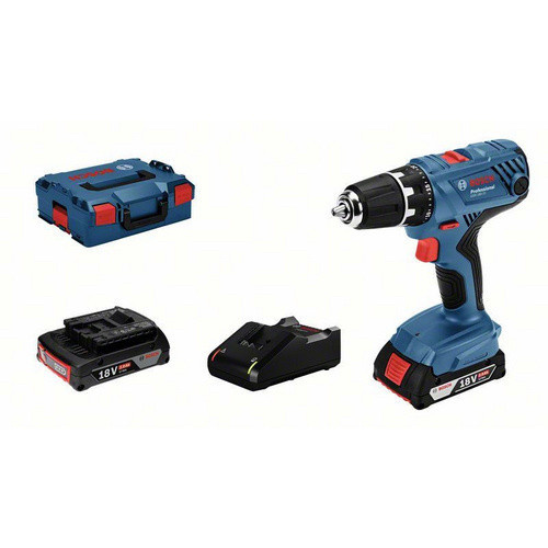 Bosch Professional GSR 18V-21 Akku-Bohrschrauber 18V mit 2 Akkus und Ladegerät in Blau/Schwarz/Rot - Bild 3