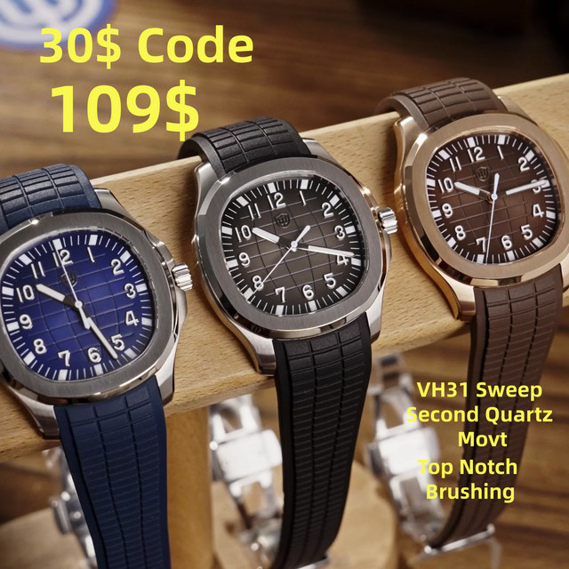 Watchdives Armbanduhr, Quarz, Edelstahl, 38 mm, Blau, Herren - Bild 1