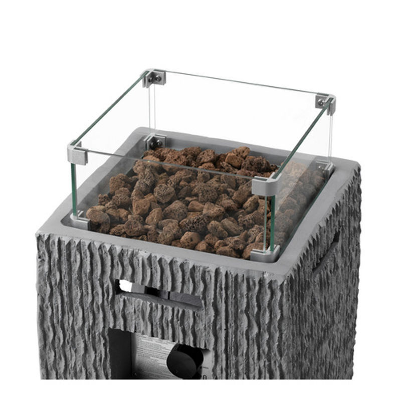 Tepro Gas Feuerstelle Brighton Eckig Grau, Höhe: 90 cm - Bild 2