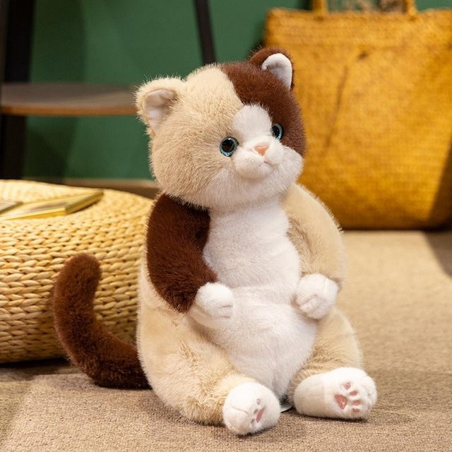 Katze Kuh Katze Plüschtier, Siamkatze, braun, 45cm, ab 14 Jahre - Bild 1