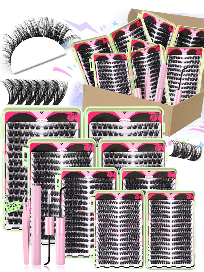 VELTRINAY Wimpern-Cluster-Set, Black, 1760 Stück, Unisex - Bild 6