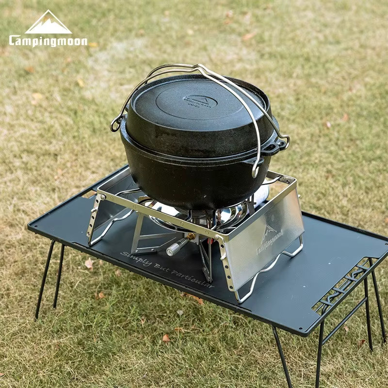 CAMPINGMOON MS-1018S Tragbarer Kocherständer aus Edelstahl in Silber, Windgeschützter Grillplattenhalterung für Camping und Outdoor - Bild 4
