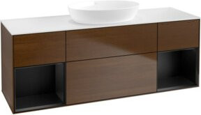 V&B Waschtischunterschrank Finion in Weiß mit blauem Regal, Breite: 160 cm, Tiefe: 50,1 cm, Höhe: 50,1 cm - Bild 1