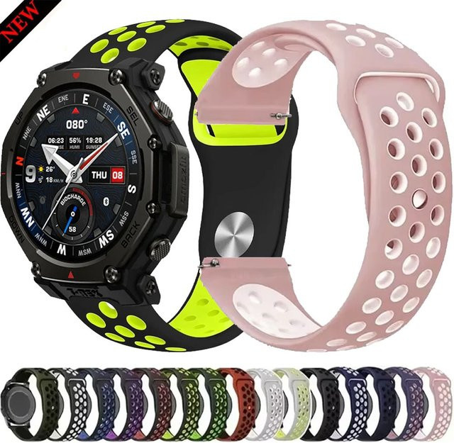 Amazfit Uhrenarmband Silikon, Schwarz, 20mm 22mm - Bild 1