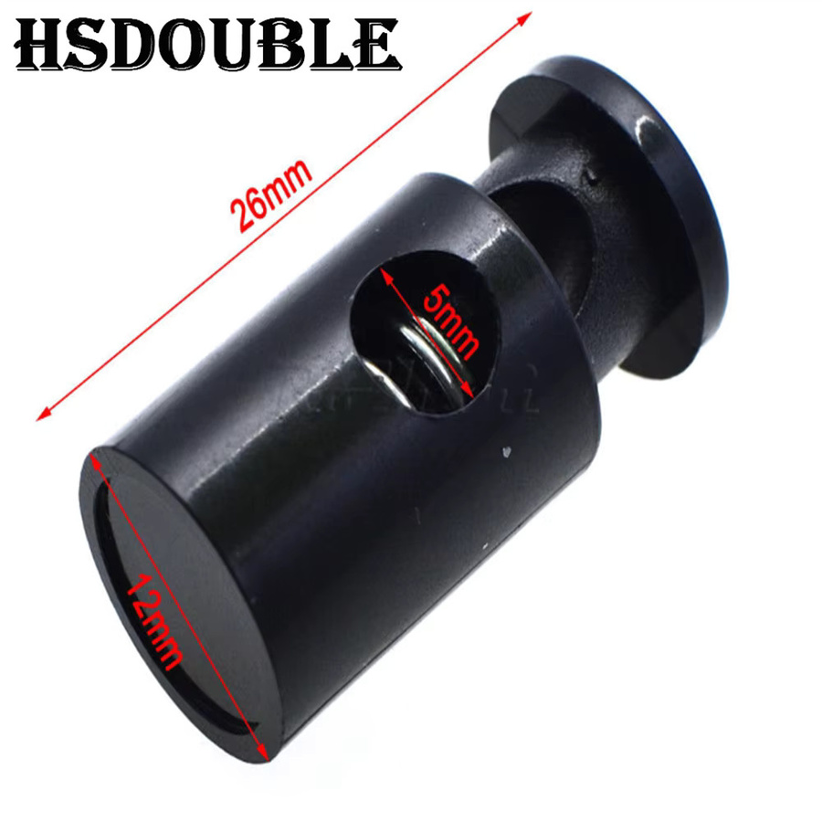 HSDOUBLE Cord Lock Toggle Clip Stopper aus Kunststoff in Schwarz, 10er Paket - Bild 3