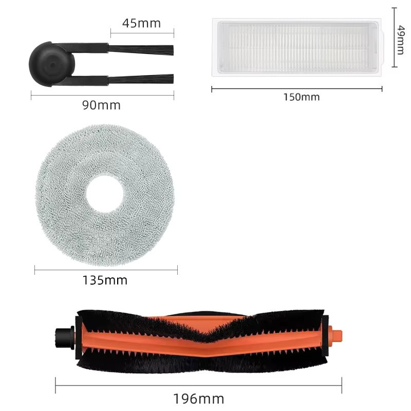Ersatzteil-Set für Xiaomi Roboter Staubsauger S40 Pro / OV71GL mit Seitenbürsten, HEPA-Filtern und Mopp-Tüchern von Fxaizl - Bild 2