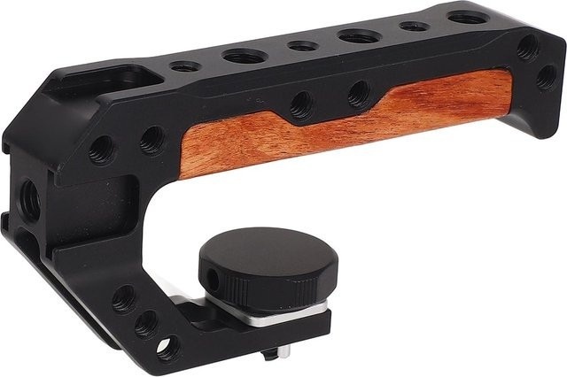 Igeteck Top-Griff für DSLR-Kamerakäfig aus Aluminium und Holz in Grau - Bild 1