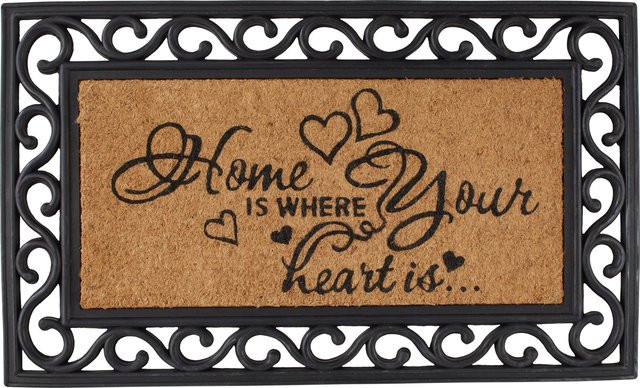 Mömax Fußmatte Hearts in Braun mit Herz-Motiv, rutschfest und schmutzabweisend, B/B: 40 x 60 cm - Bild 1