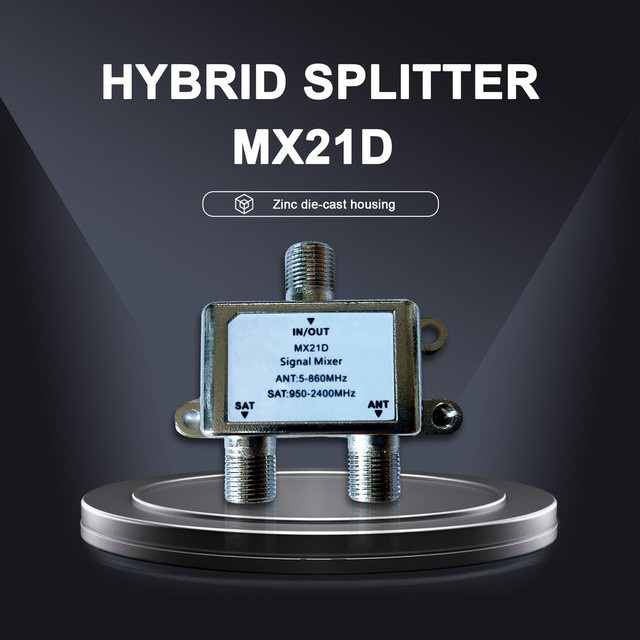 ZSAT/ANT Diplexer-Kabel und Satelliten-TV-Kombinator MX21D DVB-S2 DVB-T2 DVB-C in Silber - Bild 1