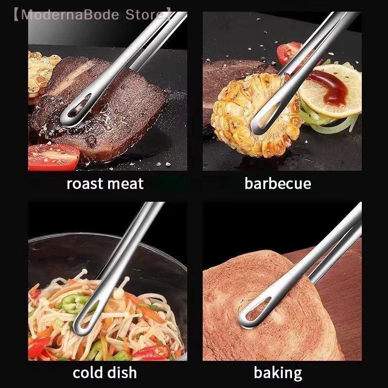 Hoeaden Edelstahl Grillzange Set, 2 Stück Küchenpinzette in Silber für Grillen und Kochen - Bild 2