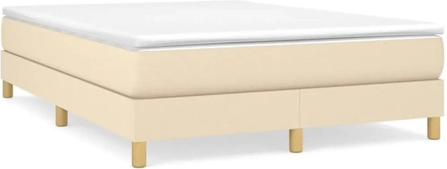 vidaXL Boxspringbett in Beige mit Stoffbezug, B/T: 140 x 190 cm - Bild 1