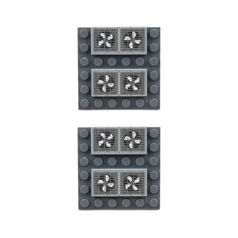 SixBricks Baustein Set Fahrzeug mit Auspuff und Dual Fan in Grau, 10 Teile - Bild 2