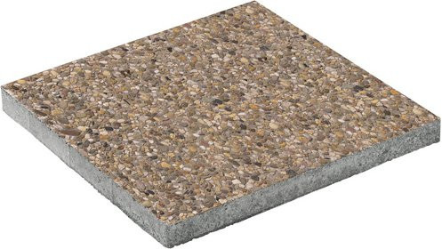 Diephaus Terrassenplatte Waschbeton Beton in Bunt mit Betonoptik B/T: 50 x 50 cm, Höhe: 4 cm - Bild 1