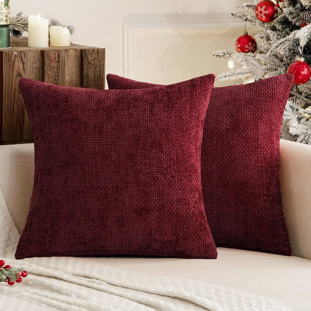 Dekorative Kissenbezüge von JMG Clothing aus weichem Chenille im Landhausstil, Farbe Grün, B/T/H: 45 x 45 x 45 cm - Bild 1