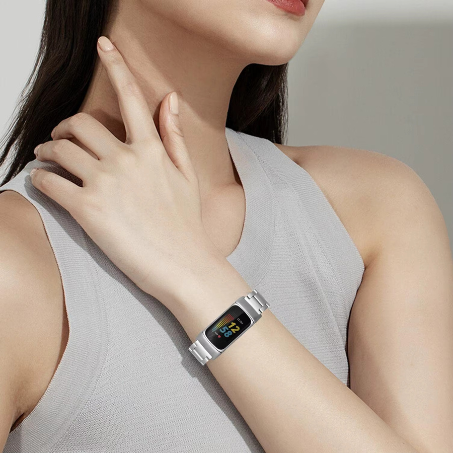 Uhrenarmband Edelstahl, Silber, Unisex, für Fitbit Charge 5 6 - Bild 3