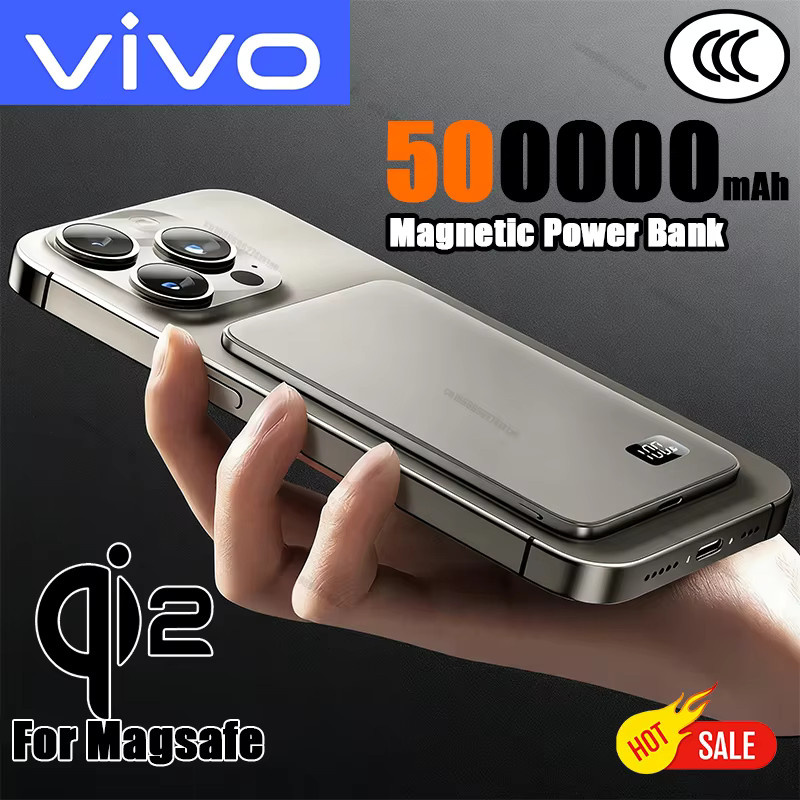 VIVO Magnetische Powerbank 500000mAh mit PD 22.5W Superschnellladen für MagSafe, Tragbare Externe Batterie für iPhone, Samsung und Huawei in Schwarz oder Gold - Bild 1