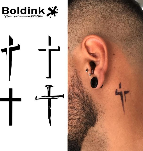 Cross Boldink Temporäres Tattoo, wasserfest, semi-permanent - Bild 1