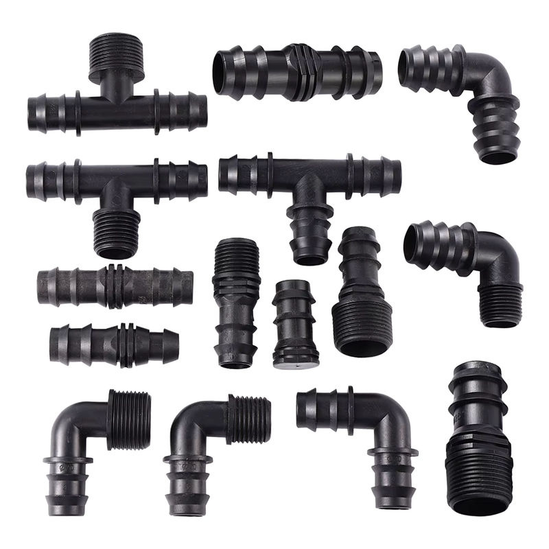 Bewässerungs-Adapter Set mit Außengewinde und Schlauchverbinder für Gartenbewässerung, T-Stück, Winkelstück und Endstopfen, 1/2 Zoll und 3/4 Zoll - Bild 4
