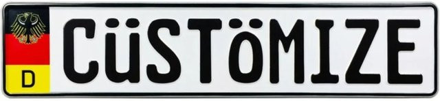 Individuelles deutsches Nummernschild mit Wappen von CIFBUY, geprägtes Aluminiumdekor in Schwarz und Weiß für deine Garage oder Männerhöhle - Bild 1