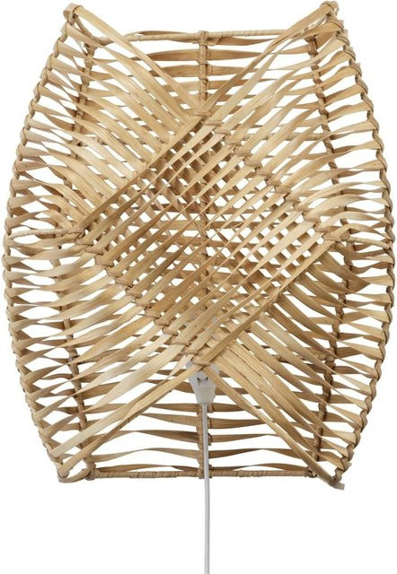 PR Home Zyla Wandleuchte aus Rattan in Beige im Boho-Stil mit E14 Fassung, B/H/T: 36,0 x 13,5 x 31,0 cm - Bild 1