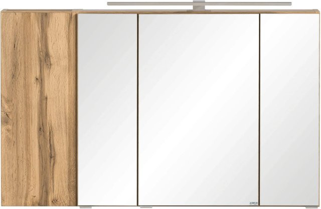 Held Möbel Spiegelschrank Ancona in Wotaneiche mit LED-Beleuchtung und Steckdose, Breite: 105 cm - Bild 1