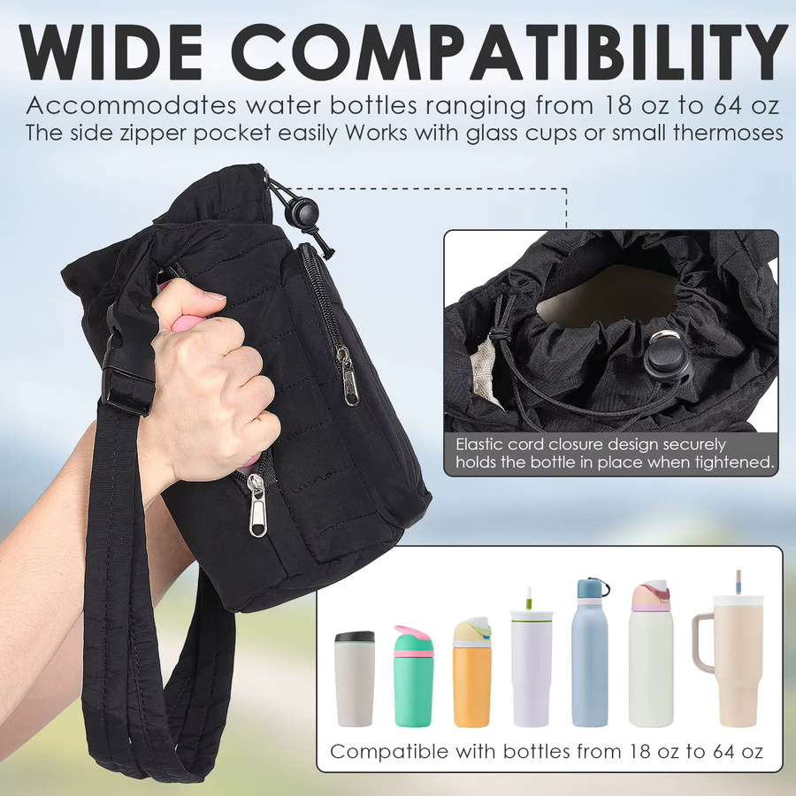 Willstar Tragbare Wasserflaschentasche mit verstellbarem Schultergurt und Handytasche für Wandern, Camping und Fitness, Breite: 26,0 cm, Tiefe: 14,0 cm - Bild 4